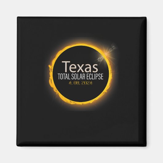 Eclipse 2024 Shirt Total Solar Eclipse Staat Texas Magnet (Vorne)