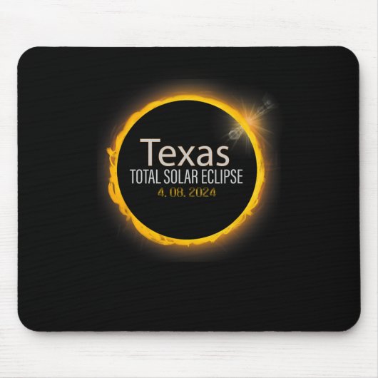 Eclipse 2024 Shirt Total Solar Eclipse Staat Texas Mousepad (Vorne)