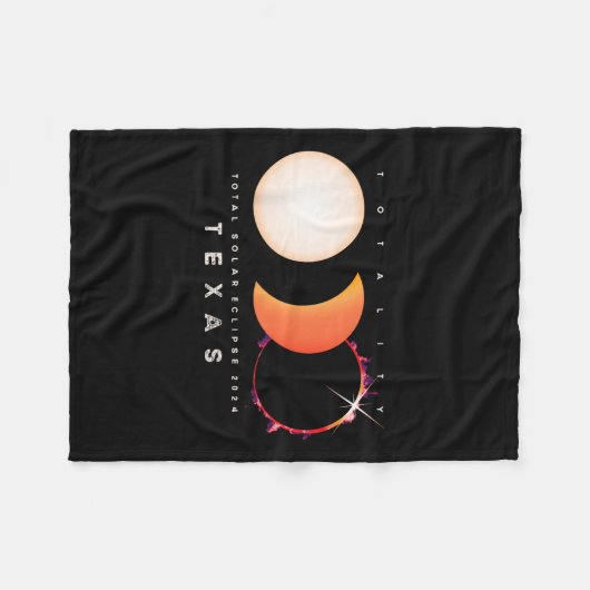 Eclipse 2024 Texas Total Eclipse America Graphic Fleecedecke (Vorderseite (Horizontal))