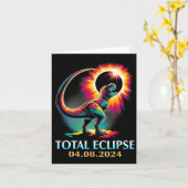 Eclipse 2024 Total Solar Eclipse T Rex Dinosaur Karte (Gelbe Blume)