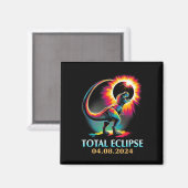 Eclipse 2024 Total Solar Eclipse T Rex Dinosaur Magnet (Vorderseite/Rückseite)