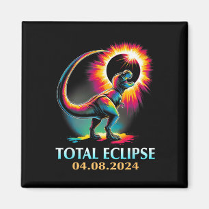 Eclipse 2024 Total Solar Eclipse T Rex Dinosaur Magnet