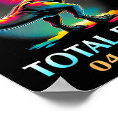 Eclipse 2024 Total Solar Eclipse T Rex Dinosaur Poster (Ecke)