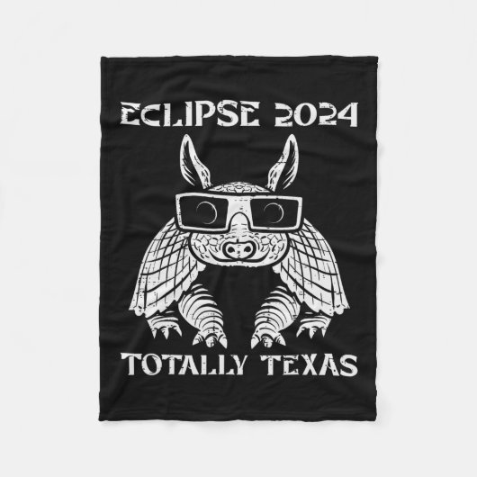 Eclipse 2024 Totality Texas Armadillo Men Women Ki Fleecedecke (Vorderseite)