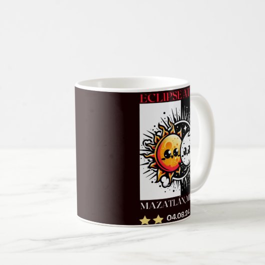 Eclipse at Sea Mazatlán, Mexico Total Solar Eclips Kaffeetasse (VorderseiteRechts)