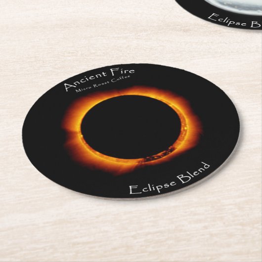 Eclipse Blend Ancient Fire Coffee Runder Pappuntersetzer (Angewinkelt)