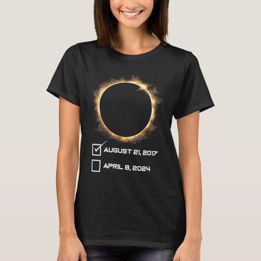 Eclipse Checklist Total Solar Eclipse April 8 2024 T-Shirt (Vorderseite)