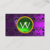ECLIPSE DAMASK GEM MONOGRAM lila grün Visitenkarte (Rückseite)
