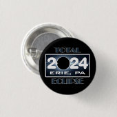 Eclipse Erie PA 2024 Totalweg Button (Vorne & Hinten)