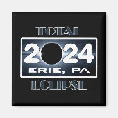 Eclipse Erie PA 2024 Totalweg Magnet (Vorne)