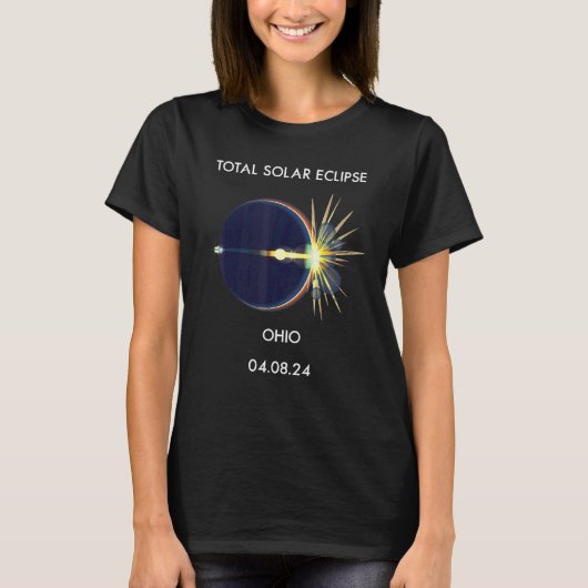 Eclipse Flare 04 08 24 Gesamtsolare Ohio 20 T-Shirt (Vorderseite)