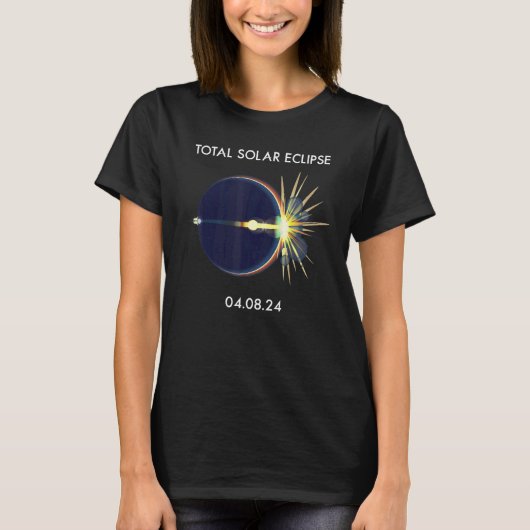 Eclipse Flare 04 08 24 Total Solar Eclipse America T-Shirt (Vorderseite)