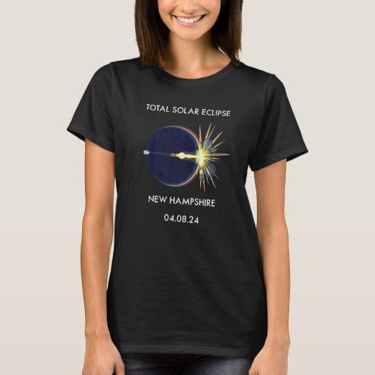 Eclipse Flare 04 08 24 Total Solar Eclipse New Ham T-Shirt (Vorderseite)
