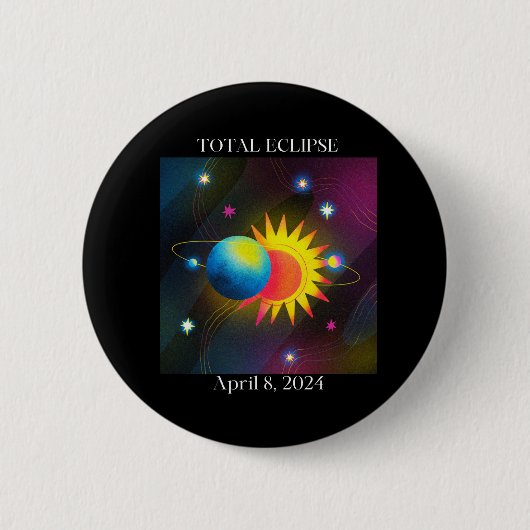 Eclipse Flare 04.08.24 Total Solar Eclipse USA Button (Vorderseite)