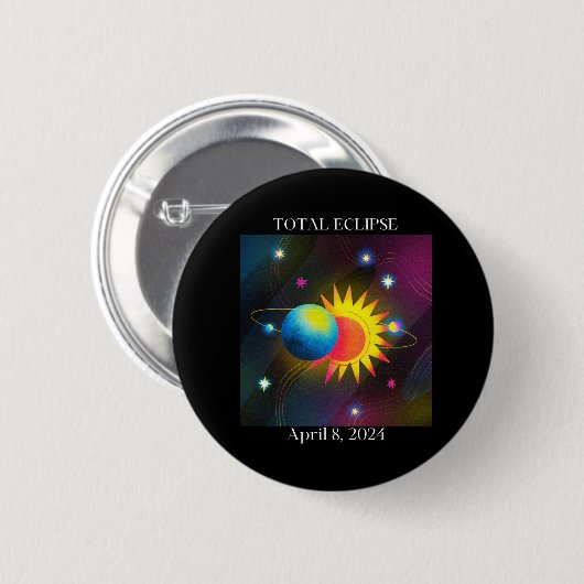 Eclipse Flare 04.08.24 Total Solar Eclipse USA Button (Vorne & Hinten)