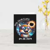 Eclipse Fox Wearing Gles Pet 8. April 2024 Karte (Gelbe Blume)