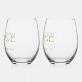 Eclipse goldenes himmlisches Andenken Weinglas Ohne Stiel (Rückseite)