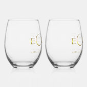 Eclipse goldenes himmlisches Andenken Weinglas Ohne Stiel (Vorderseite)