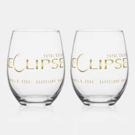 Eclipse goldenes himmlisches Andenken Weinglas Ohne Stiel