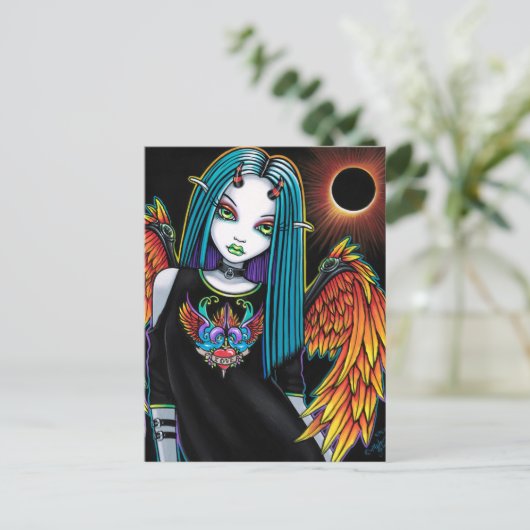 Eclipse Little Rainbow Devil Angel Postkarte (Stehend Vorderseite)