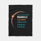 Eclipse Maumelle Arkansas Total Solar Eclipse 2024 Fleecedecke (Vorderseite)