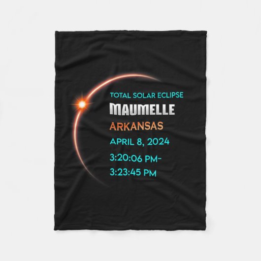 Eclipse Maumelle Arkansas Total Solar Eclipse 2024 Fleecedecke (Vorderseite)