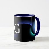 ECLIPSE MONOGRAM Aquamarin Blue Green Black Frakta Tasse (VorderseiteRechts)