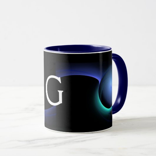 ECLIPSE MONOGRAM Aquamarin Blue Green Black Frakta Tasse (VorderseiteRechts)