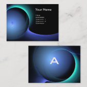 ECLIPSE MONOGRAM Lebendes schwarzes Blau Visitenkarte (Vorne/Hinten)