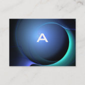 ECLIPSE MONOGRAM Lebendes schwarzes Blau Visitenkarte (Rückseite)