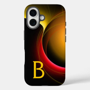 ECLIPSE MONOGRAM Lebendes schwarzes Gelb iPhone 16 Hülle