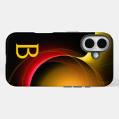 ECLIPSE MONOGRAM Lebendes schwarzes Gelb Case-Mate iPhone Hülle (Rückseite (Horizontal))