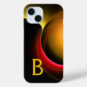 ECLIPSE MONOGRAM Lebendes schwarzes Gelb Case-Mate iPhone Hülle (Rückseite)