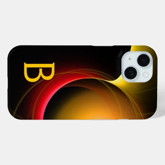 ECLIPSE MONOGRAM Lebendes schwarzes Gelb Case-Mate iPhone Hülle (Rückseite (Horizontal))