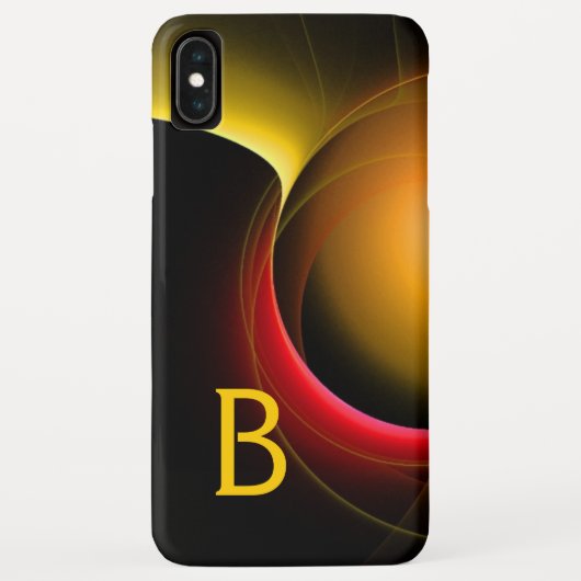 ECLIPSE MONOGRAM Lebendes schwarzes Gelb Case-Mate iPhone Hülle (Rückseite)
