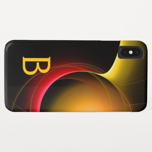 ECLIPSE MONOGRAM Lebendes schwarzes Gelb Case-Mate iPhone Hülle (Rückseite (Horizontal))