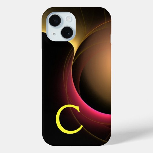 ECLIPSE MONOGRAM Lebendes schwarzes Gelb Case-Mate iPhone Hülle (Rückseite)