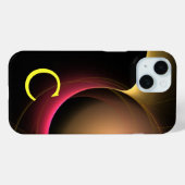 ECLIPSE MONOGRAM Lebendes schwarzes Gelb Case-Mate iPhone Hülle (Rückseite (Horizontal))