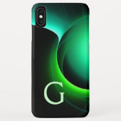ECLIPSE MONOGRAM Lebendes schwarzes Grün Case-Mate iPhone Hülle (Rückseite)