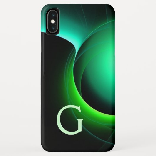 ECLIPSE MONOGRAM Lebendes schwarzes Grün Case-Mate iPhone Hülle (Rückseite)