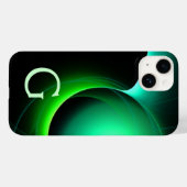 ECLIPSE MONOGRAM Lebendes schwarzes Grün Case-Mate iPhone Hülle (Rückseite (Horizontal))