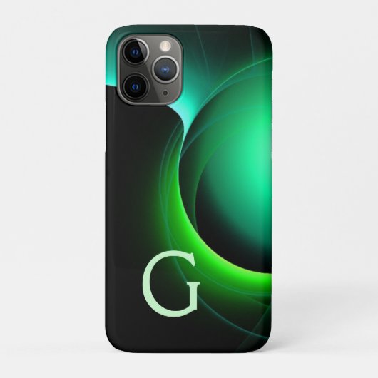 ECLIPSE MONOGRAM Lebendes schwarzes Grün Case-Mate iPhone Hülle (Rückseite)