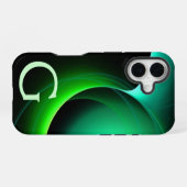 ECLIPSE MONOGRAM Lebendes schwarzes Grün iPhone 16 Hülle (Rückseite (Horizontal))