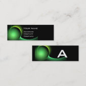 ECLIPSE MONOGRAM Lebendes schwarzes Grün Mini Visitenkarte (Vorne/Hinten)