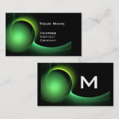ECLIPSE MONOGRAM Lebendes schwarzes Grün Visitenkarte (Vorne/Hinten)