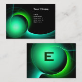 ECLIPSE MONOGRAM Lebendes schwarzes Grün Visitenkarte (Vorne/Hinten)
