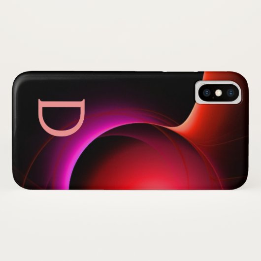 ECLIPSE MONOGRAM Lebendes schwarzes violettes Rosa Case-Mate iPhone Hülle (Rückseite (Horizontal))