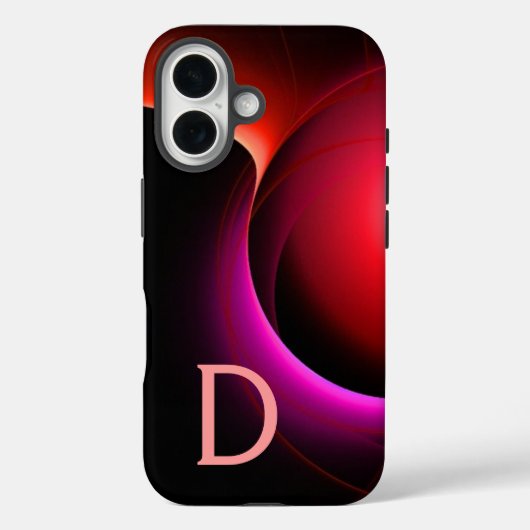 ECLIPSE MONOGRAM Lebendes schwarzes violettes Rosa Case-Mate iPhone Hülle (Rückseite)