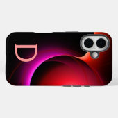 ECLIPSE MONOGRAM Lebendes schwarzes violettes Rosa Case-Mate iPhone Hülle (Rückseite (Horizontal))