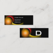 ECLIPSE MONOGRAM Lebendiges Schwarz Gelb Mini Visitenkarte (Vorne/Hinten)